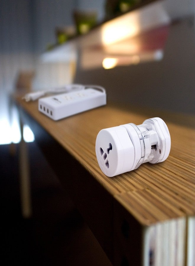 Nirvair Universal International Power Adapter Travel Plug - USA/UK/EU/AU All in one Power Outlet Multi Travel Adapter, AC Plug Adaptor (White) - Image 1